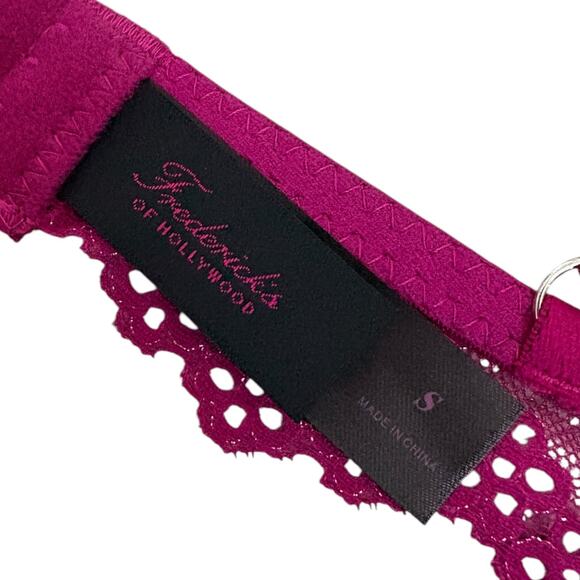 Fredericks of Hollywood Barbiecore Triangle Lace Bralette Bra Pink S NWT - Picture 6 of 7